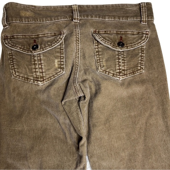 l.e.i. Brown Corduroy Pants Size 3 Double Button Front Distressed Flare Vintage - Picture 6 of 16